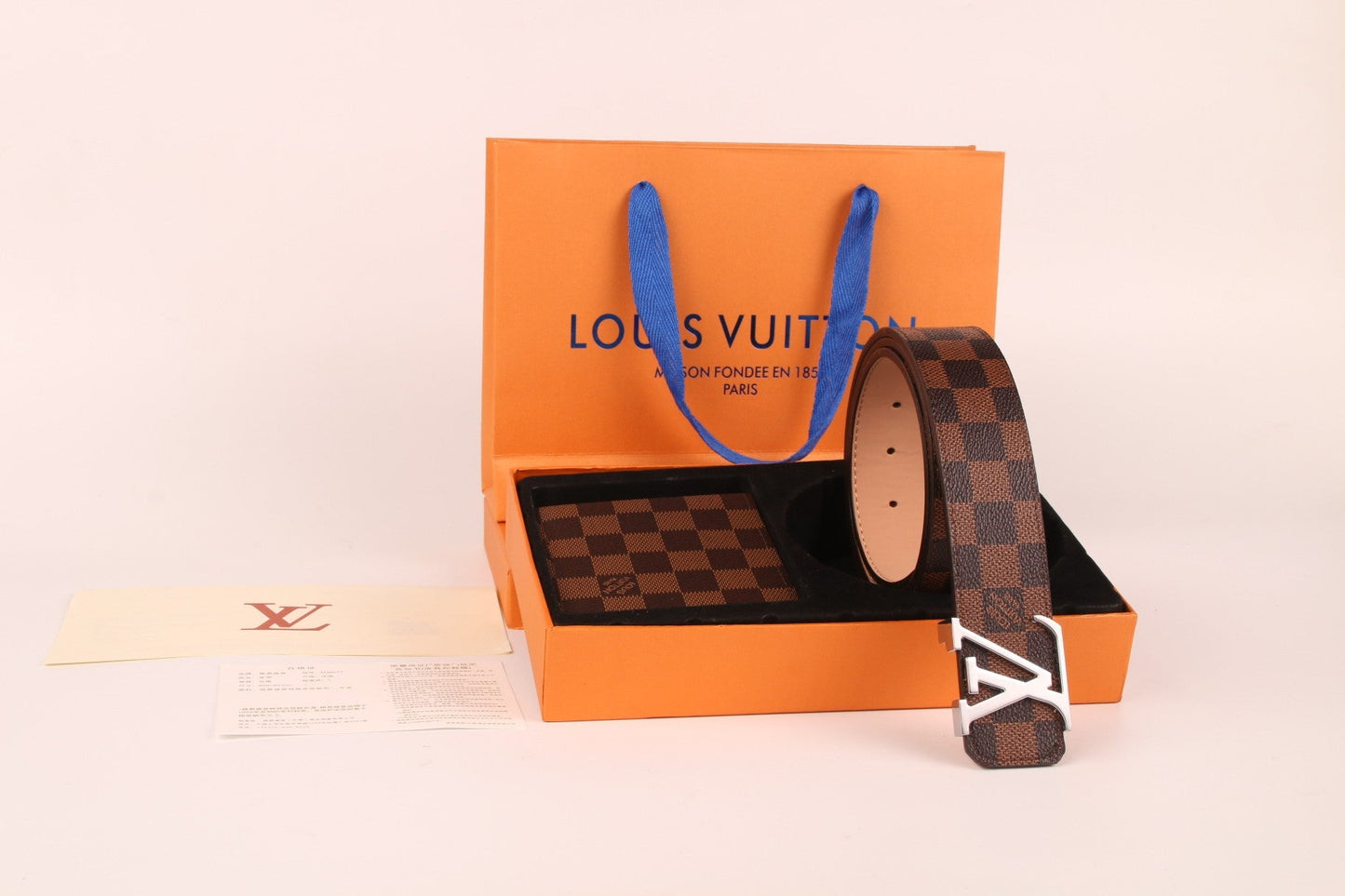 2025 3-color belt buckle + wallet printed letter belt