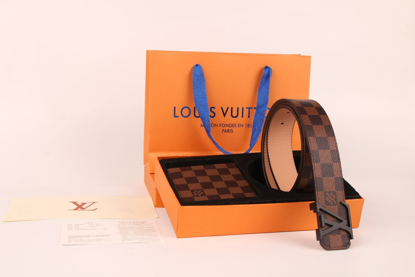 2025 3-color belt buckle + wallet printed letter belt