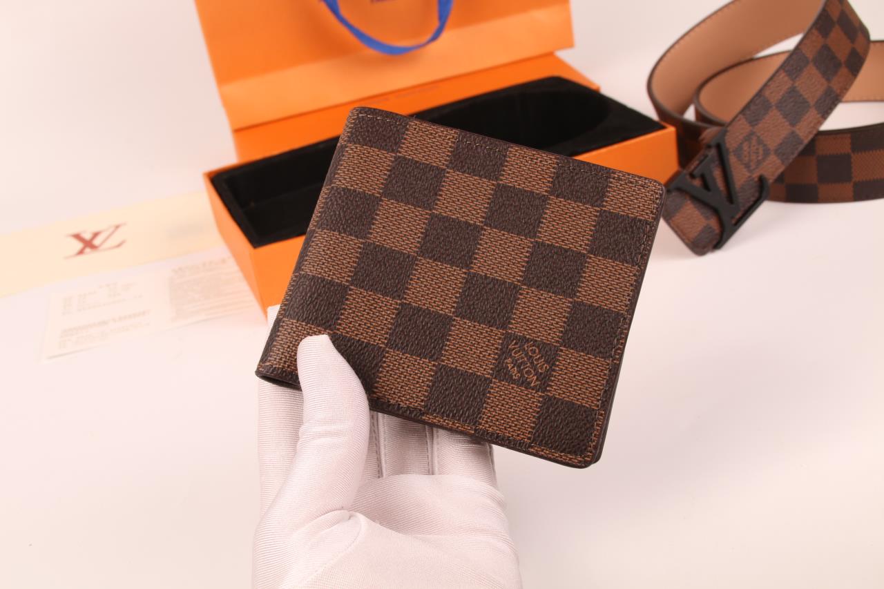 2025 3-color belt buckle + wallet printed letter belt