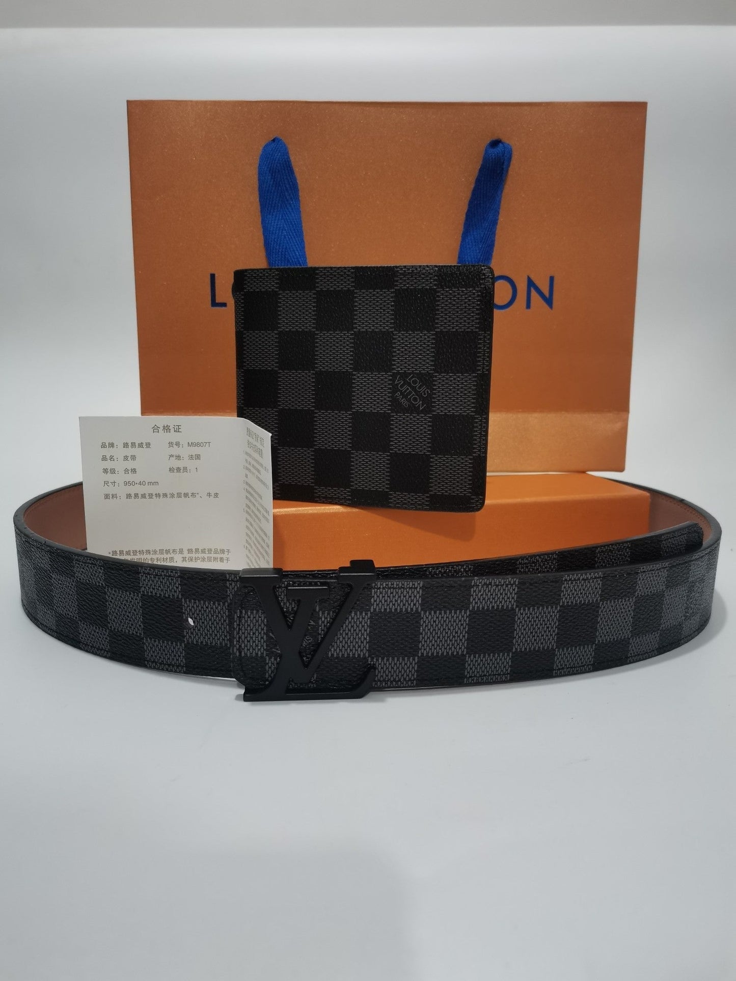 2025 3-color belt buckle + wallet printed letter belt